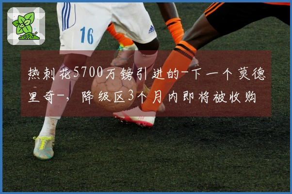 热刺花5700万镑引进的-下一个莫德里奇-，降级区3个月内即将被收购